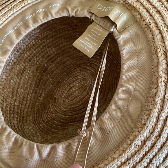 Gigi Pip Isla Straw Fedora Summer Beach Lounge Vacation Hat One Size